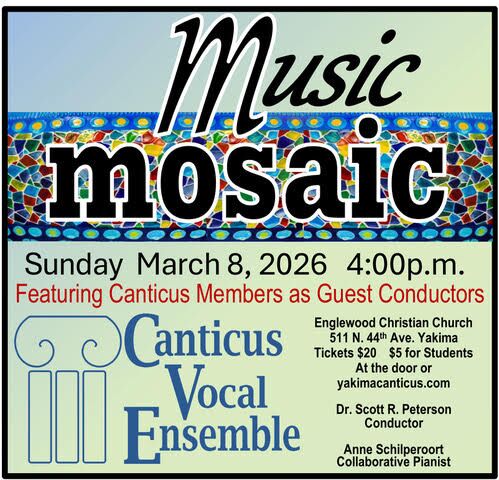 music mosaic canticus vocal ensemble poster for march 8